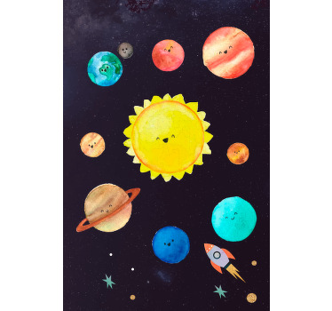 Rollo fenster kinderzimmer mit sonnensystem für kinder - TenStickers