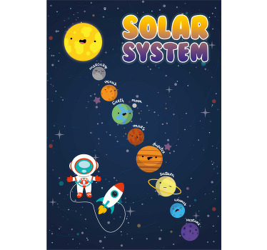 Rollo fenster kinderzimmer mit sonnensystem design - TenStickers