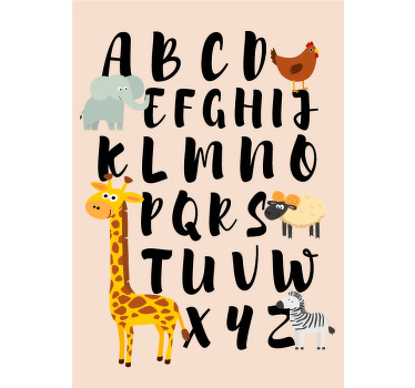 Rollo fenster kinderzimmer tiere spielen mit dem alphabet - TenStickers