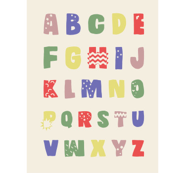 Rollo fenster kinderzimmer mit geometrischem alphabet - TenStickers