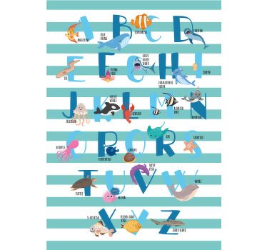 Rollo fenster kinderzimmer mit ozean alphabet - TenStickers