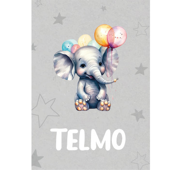 Rollo fenster kinderzimmer baby-elefant mit ballons - TenStickers