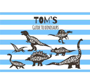 Rollo fenster kinderzimmer mit personalisierten dinosauriern - TenStickers