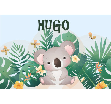 Rollo fenster kinderzimmer süßer koala für jungen mit namen - TenStickers