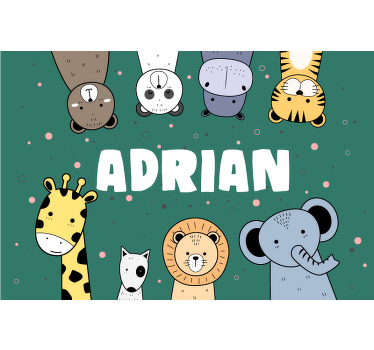 Rollo fenster kinderzimmer mit niedlichen tieren banner - TenStickers