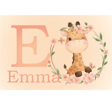 Rollo fenster kinderzimmer süße giraffe mit name - TenStickers