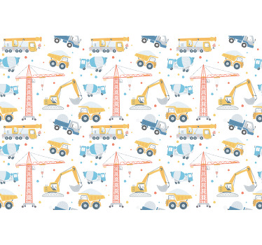 Kids roller blind in pastel construction vehicles - TenStickers