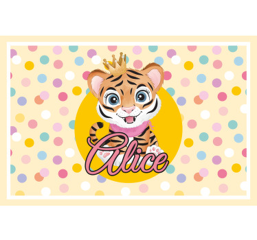 Rollo fenster kinderzimmer süßer tiger mit namen - TenStickers