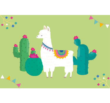 Rollo fenster kinderzimmer mit bunten lamas illustrationen - TenStickers
