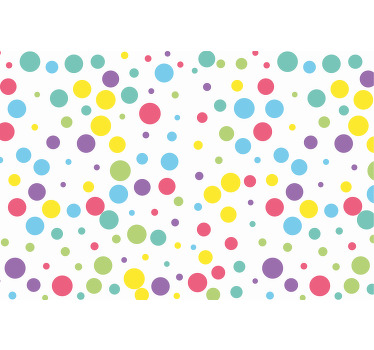 Toile fenêtre chambre enfant motif pois colorés - TenStickers