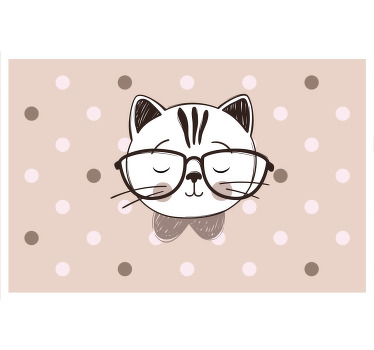 Rollo fenster kinderzimmer schlaue katze mit brille - TenStickers