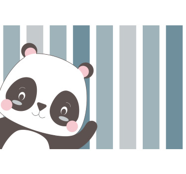 Rollo fenster kinderzimmer mit fröhlichem panda-streifen - TenStickers