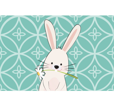 Rollo fenster kinderzimmer mit hasenportrait - TenStickers