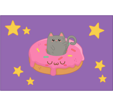 Rollo fenster kinderzimmer katze und donut - TenStickers