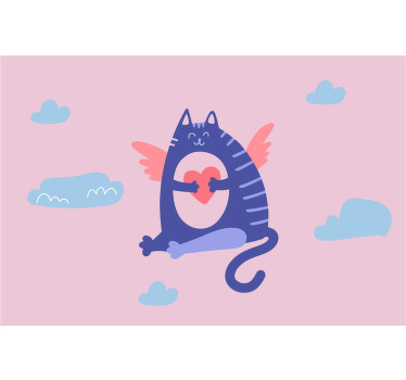 Rollo fenster kinderzimmer mit süßer fliegender katze - TenStickers