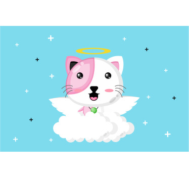 Rollo fenster kinderzimmer engel katze - TenStickers