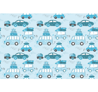 Toile fenêtre chambre enfant véhicules urbains nordiques - TenStickers