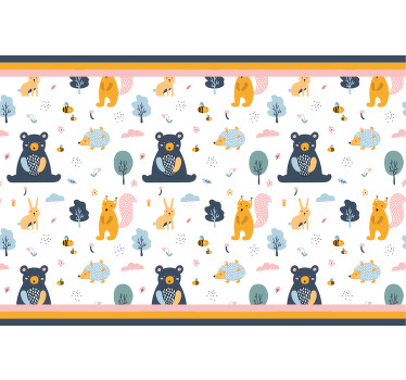 Kids roller blind colorful squirrels and teddy bears - TenStickers