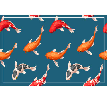 Rollo fenster kinderzimmer koi fisch muster blau - TenStickers