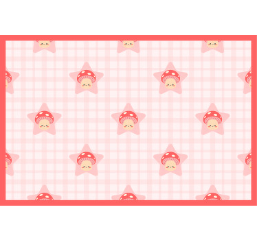 Rollo fenster kinderzimmer mit niedlichem rosa pilzmuster - TenStickers