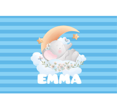 Estor enrollable infantil elefante con nombre - TenVinilo