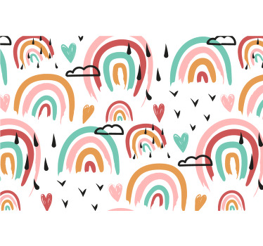 Rollo fenster kinderzimmer aquarell regenbogen muster - TenStickers