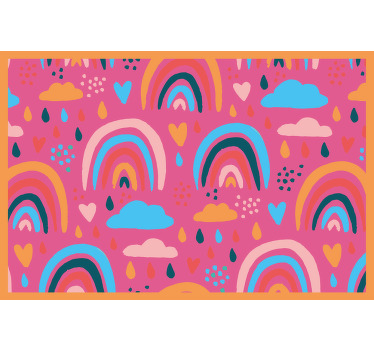 Rollo fenster kinderzimmer minimalistische regenbögen rosa - TenStickers