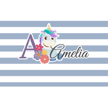 Rollo fenster kinderzimmer mit einhorn und namen - TenStickers