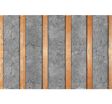 Toile fenêtre cuisine planches en bois sur béton - TenStickers