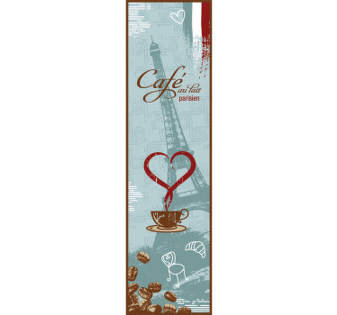 Toile fenêtre cuisine vinyle réfrigérateur café france - TenStickers