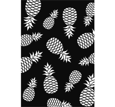 Toile fenêtre cuisine motif ananas dessin - TenStickers