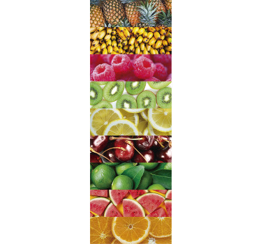Toile fenêtre cuisine textures fruits - TenStickers