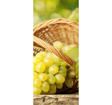 Toile fenêtre cuisine motif panier de raisins - TenStickers