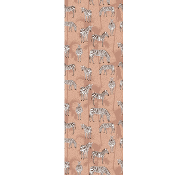 Toile fenêtre cuisine zèbre et palmiers marron - TenStickers