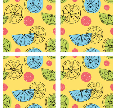 Toile fenêtre cuisine motifs agrumes - TenStickers
