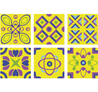 Toile fenêtre cuisine symétries psychédéliques - TenStickers