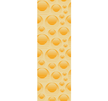Toile fenêtre cuisine dessin rétro soleil réfrigérateur - TenStickers