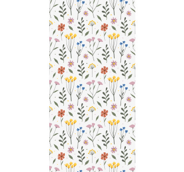 Cortina roller cocina patrón flores multicolor - TenVinilo