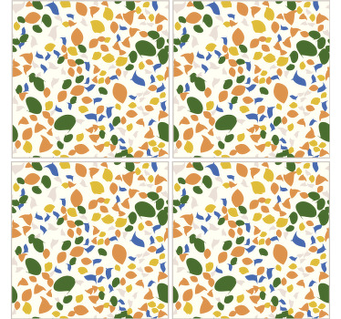 Roller blind for kitchen window terrazzo tiles - TenStickers