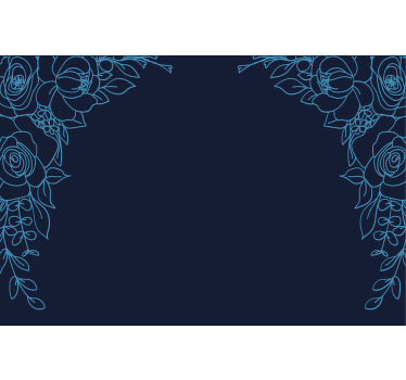 Blå rullegardin med marineblå blomster - TenStickers