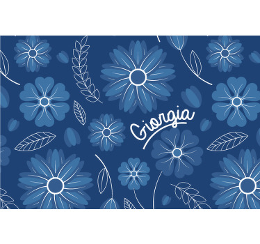 Blå rullegardin med elegant blomsterdesign - TenStickers