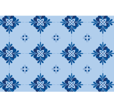 Blå rullegardin med snurrende fliser - TenStickers