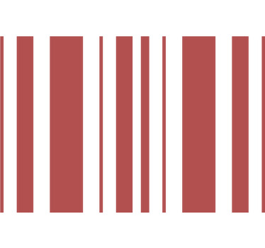 Toile fenêtre rouge rayures rouges et blanches - TenStickers
