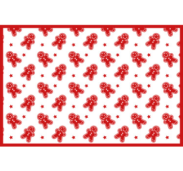 Toile fenêtre rouge biscuits de noël - TenStickers