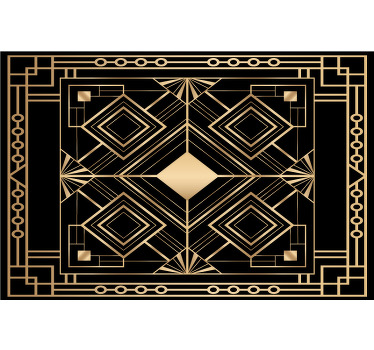 Black roller blind with modern black and gold design - TenStickers
