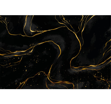 Black roller blind in black and golden marble - TenStickers