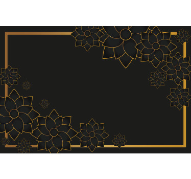 Black roller blind in elegant style with plants - TenStickers