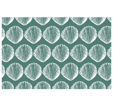 Rollo fenster grün mit retro muschel muster - TenStickers