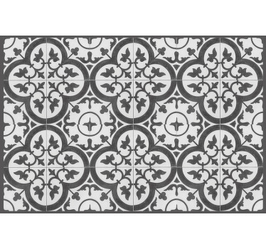 Grey blind with hydraulic tiles design - TenStickers