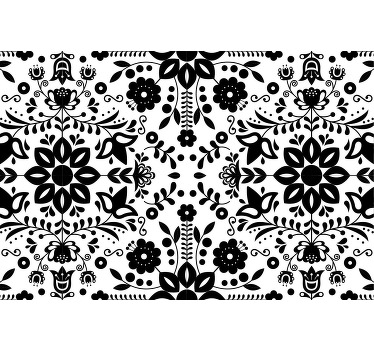 Grey blind with black folk pattern design - TenStickers